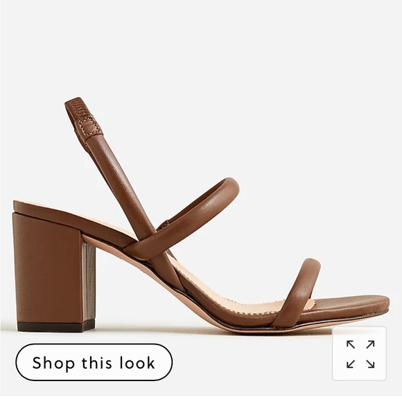 NIB J.Crew Lucie slingback block-heel sandals in leather brown BE786 - Picture 3 of 8